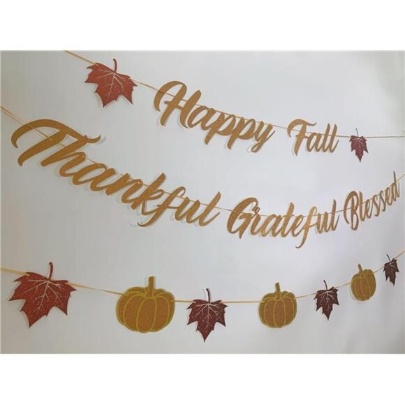 Fall Decorations Home Thanksgiving decor - Happy Fall and Blessed Grateful - Picture 4 of 5